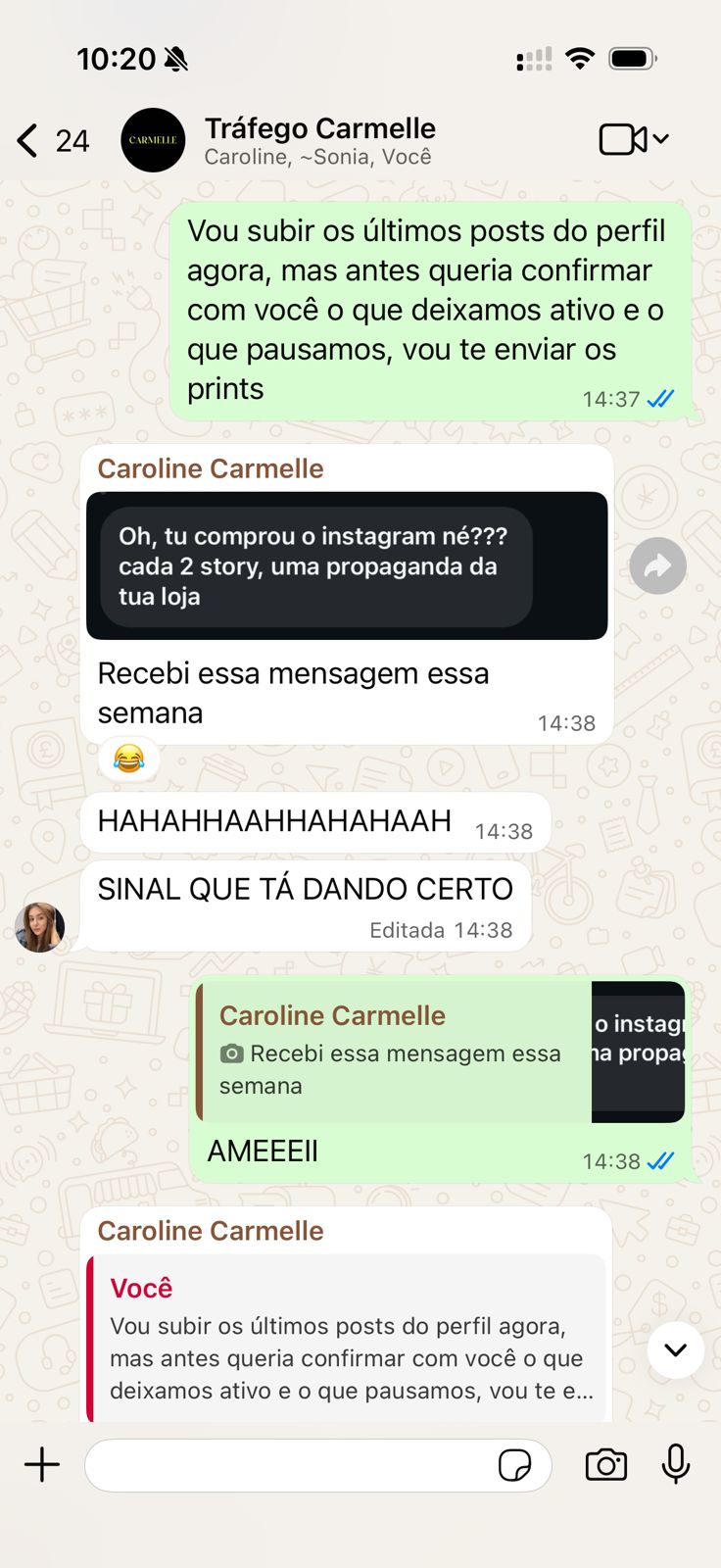 Feedback de cliente - loja de moda