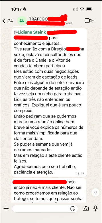 Feedback de cliente - recomendação